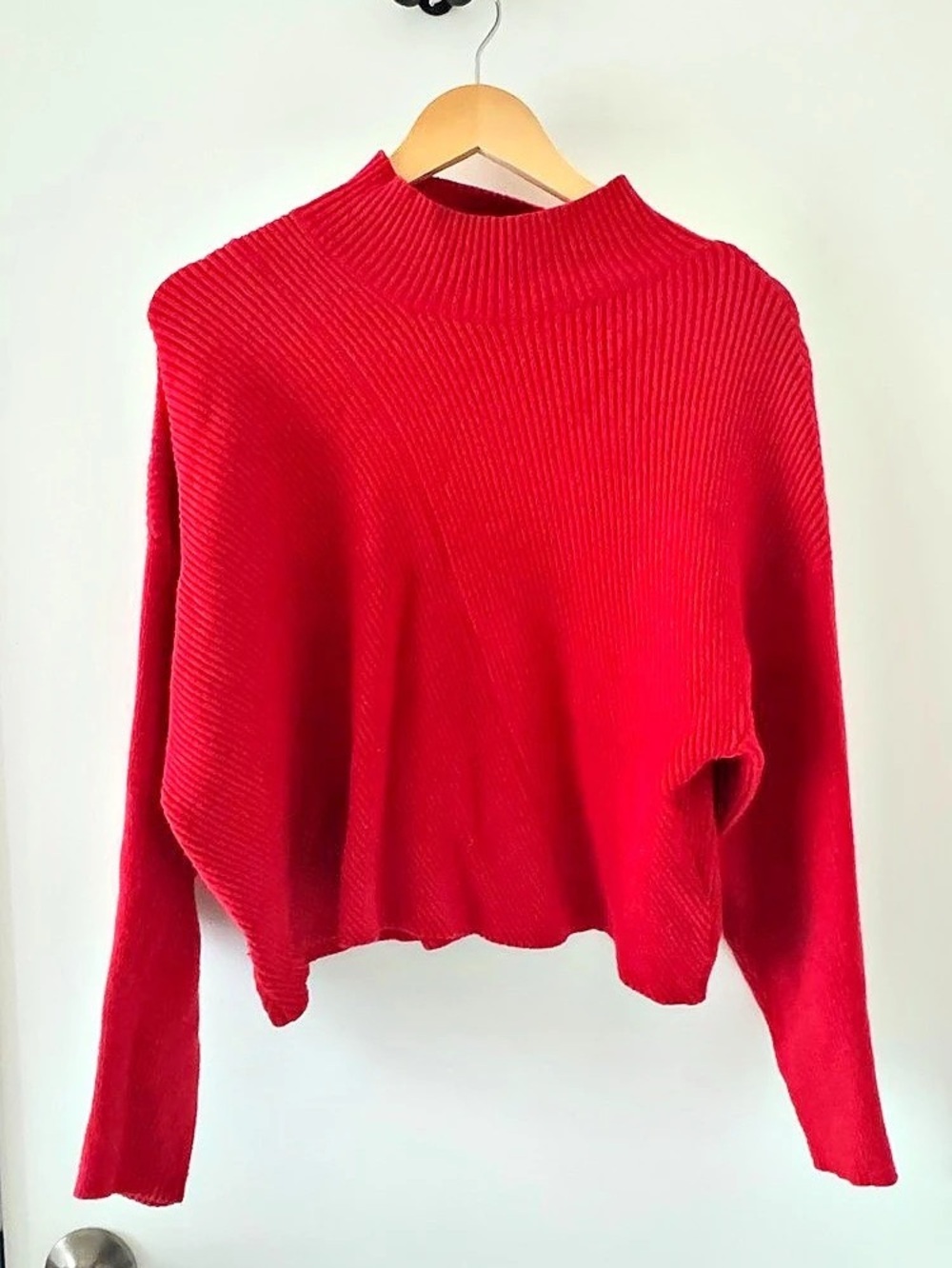 Maeve The Carys Mock-Neck Sweater Red Small